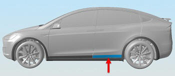 Cladding - Door - Rear - LH (Remove and Replace)