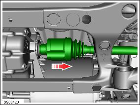 Rear Halfshaft Assembly - Large Drive Unit - LH (Remove and Replace)