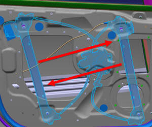 Window Motor/Regulator Assembly - Front - LH (Remove and Replace)