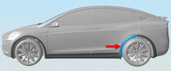 Cladding - Door - Rear - Wheel Arch - LH (Remove and Replace)