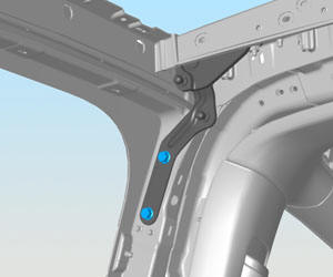 Rear Door Hinge - Secondary - Front - LH (Remove and Replace)